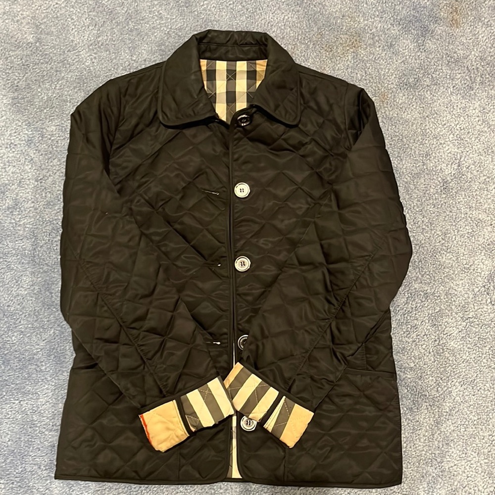 Burberry Girls 12Y Black Quilted Jacket